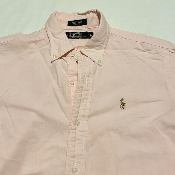Vintage Polo Ralph Lauren Button Up Shirt Boys Size 20 Made in USA - Picture 2 of 16
